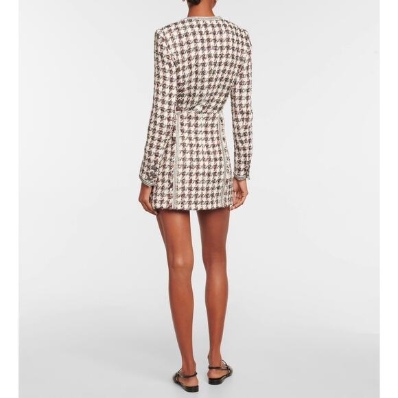 Veronica Beard Starck Tweed Mini Skirt Black Brown Sz 6 - Picture 3 of 13